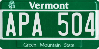 VT license plate APA504