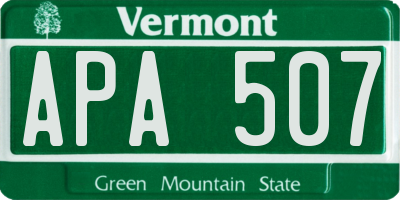 VT license plate APA507