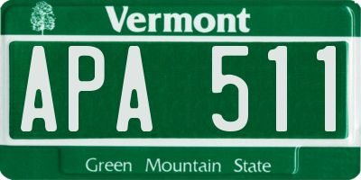 VT license plate APA511