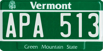 VT license plate APA513