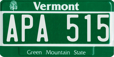 VT license plate APA515