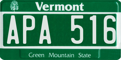 VT license plate APA516