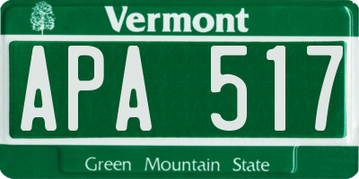 VT license plate APA517