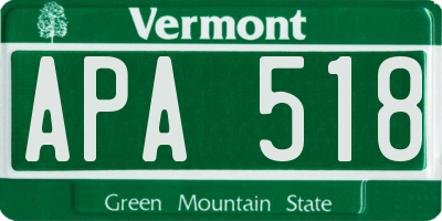 VT license plate APA518