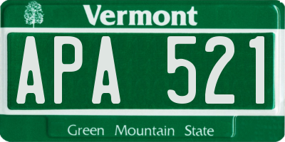 VT license plate APA521