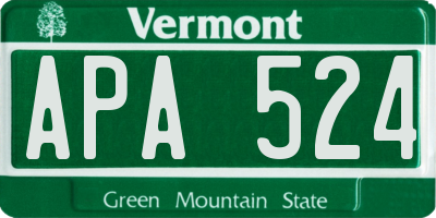 VT license plate APA524