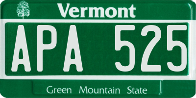 VT license plate APA525