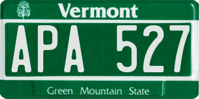 VT license plate APA527