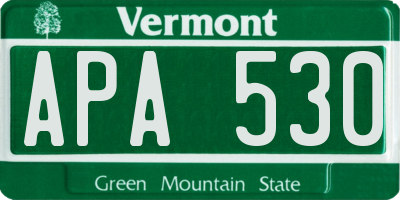 VT license plate APA530