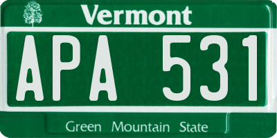 VT license plate APA531