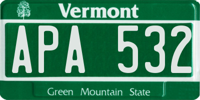 VT license plate APA532
