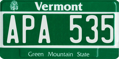VT license plate APA535
