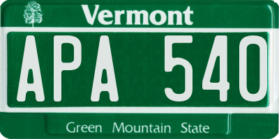 VT license plate APA540