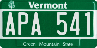 VT license plate APA541