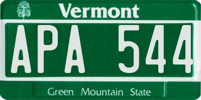 VT license plate APA544
