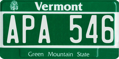 VT license plate APA546