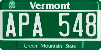 VT license plate APA548