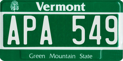 VT license plate APA549