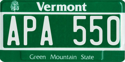 VT license plate APA550