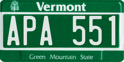 VT license plate APA551
