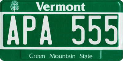 VT license plate APA555