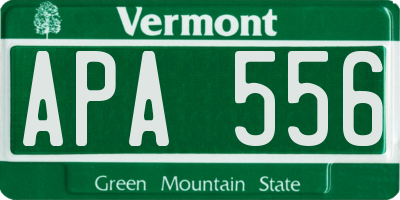 VT license plate APA556