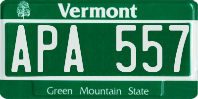 VT license plate APA557