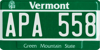 VT license plate APA558