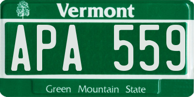 VT license plate APA559