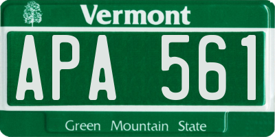 VT license plate APA561