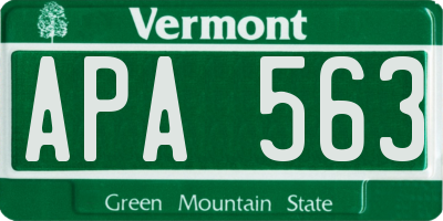 VT license plate APA563