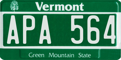 VT license plate APA564