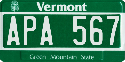 VT license plate APA567