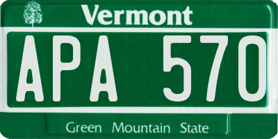 VT license plate APA570