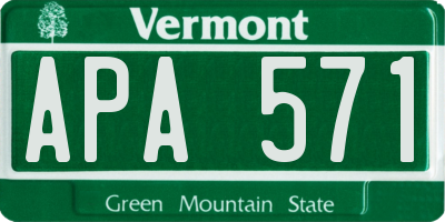VT license plate APA571