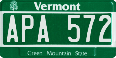 VT license plate APA572