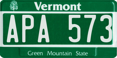 VT license plate APA573