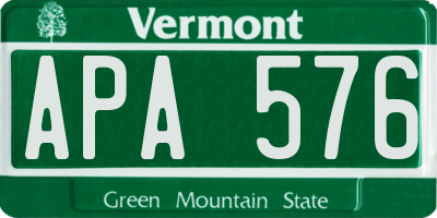 VT license plate APA576