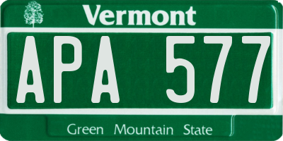 VT license plate APA577