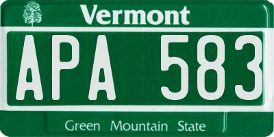 VT license plate APA583