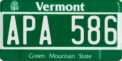 VT license plate APA586