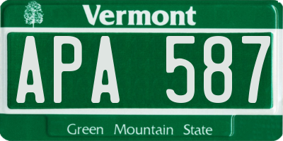 VT license plate APA587