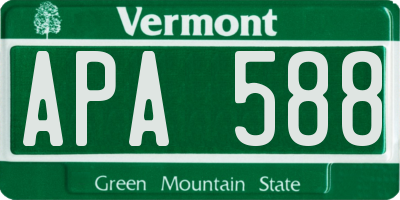 VT license plate APA588
