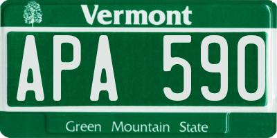 VT license plate APA590