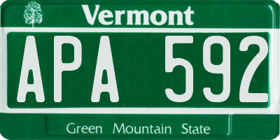 VT license plate APA592