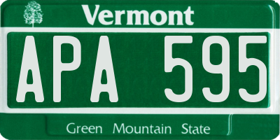VT license plate APA595