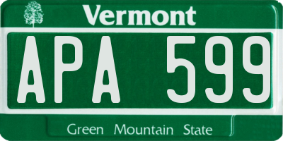 VT license plate APA599