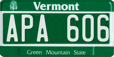 VT license plate APA606