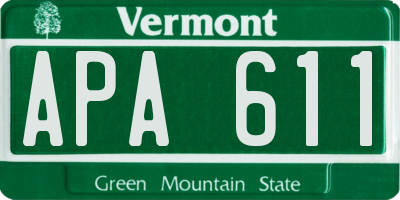 VT license plate APA611