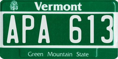 VT license plate APA613